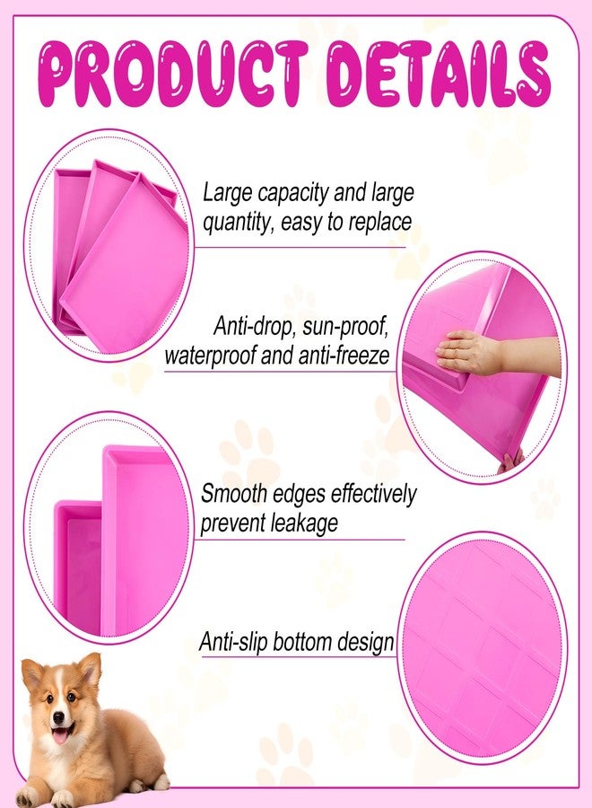 Maxdot 3 Pcs Pink Dog Crate Tray Replacement Pan for 24 Inch Crate Home, Pink Dog Ideal for Potty Training Tray Chew Proof Pet Kennel Plastic Waterproof, Easy to Clean, Ideal for Pet Potty Training - Image 3